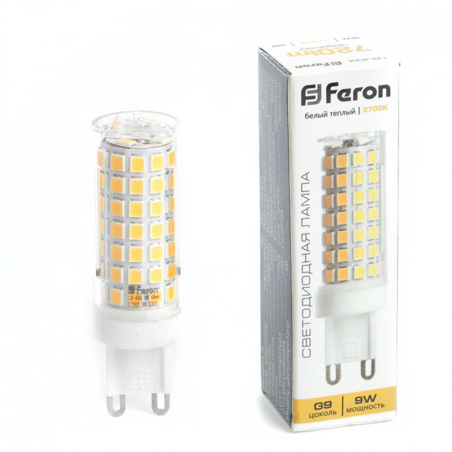 Лампа светодиодная Feron LB-434 G9 9W 175-265V 2700K, артикул FERON 38146 Лампа светодиодная Feron LB-434 G9 9W 175-265V 2700K, артикул FERON 38146