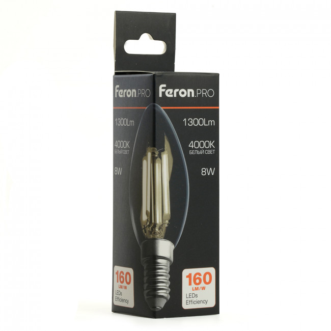 Лампа светодиодная Feron.PRO LB-1208 Свеча E14 1300LM 8W 175-265V 4000K, артикул FERON 51248 Лампа светодиодная Feron.PRO LB-1208 Свеча E14 1300LM 8W 175-265V 4000K, артикул FERON 51248
