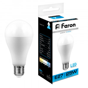 Лампа светодиодная Feron LB-100 Шар E27 25W 175-265V 6400K Лампа светодиодная Feron LB-100 Шар E27 25W 175-265V 6400K