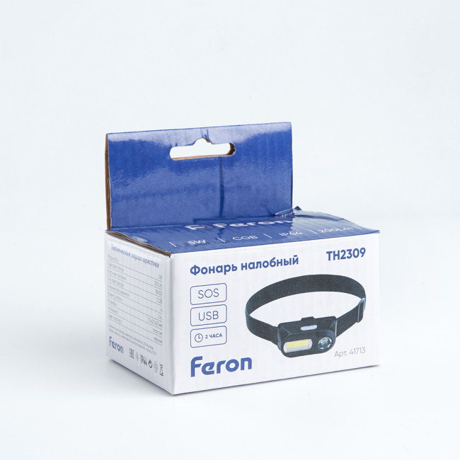 Фонарь налобный Feron TH2309 с аккумулятором USB Type-C 1*18650, 3W+2W XPE+COB IP44, пластик, артикул FERON 41713 Фонарь налобный Feron TH2309 с аккумулятором USB Type-C 1*18650, 3W+2W XPE+COB IP44, пластик, артикул FERON 41713