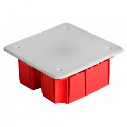Коробка монтажная STEKKER для сплошных стен с крышкой 92х92х45мм, красный EBX30-01-1-20-92 (GE41001)