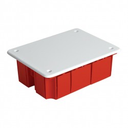 Коробка монтажная STEKKER для сплошных стен с крышкой 120х92х45мм, красный EBX30-01-1-20-120 (GE41008)