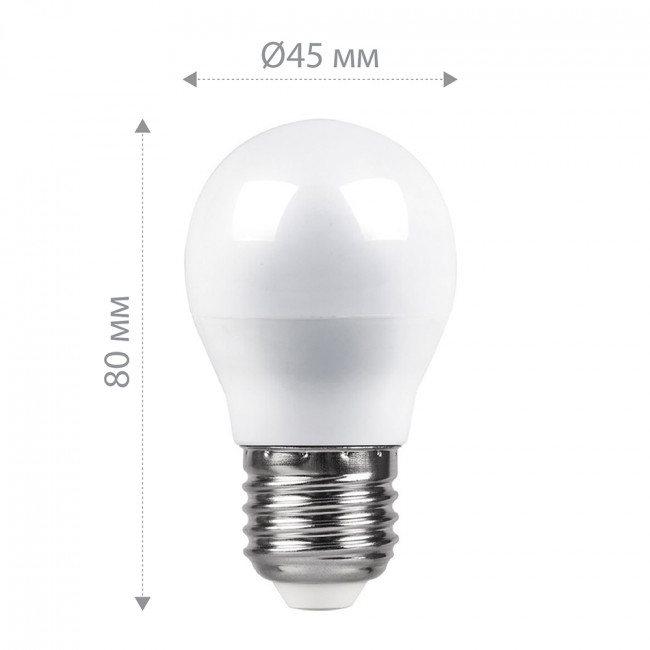 Лампа светодиодная Feron LB-38 Шарик E27 5W 175-265V 2700K, артикул FERON 25404