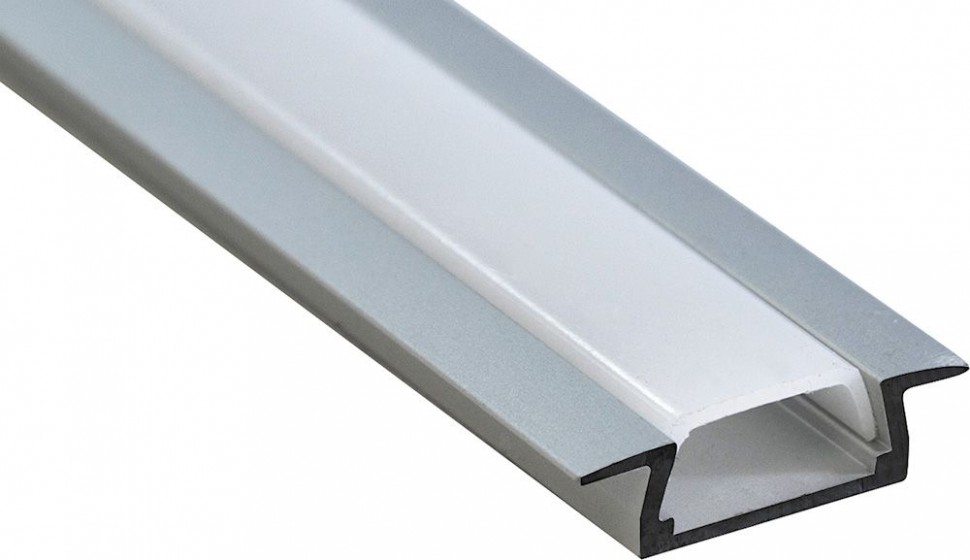 Алюминиевый профиль для светодиодной ленты "встраиваемый" (без крепежей), серебро, CAB251 (без крепежей)