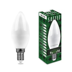 Лампа светодиодная SAFFIT SBC3709 Свеча E14 9W теплый свет (2700К)