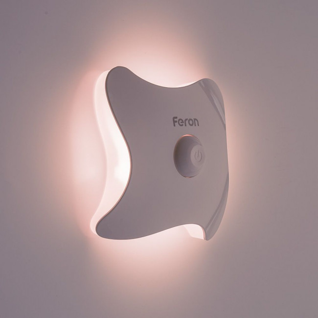 Светильник ночник на магните Feron 8LED , 3*ААА battery 93*93*38мм, FN2020, артикул FERON 41192