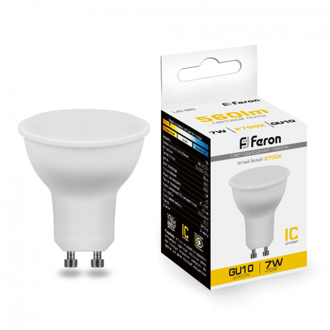 Лампа светодиодная Feron LB-26 GU10 7W 175-265V 2700K, артикул FERON 25289 Лампа светодиодная Feron LB-26 GU10 7W 175-265V 2700K, артикул FERON 25289