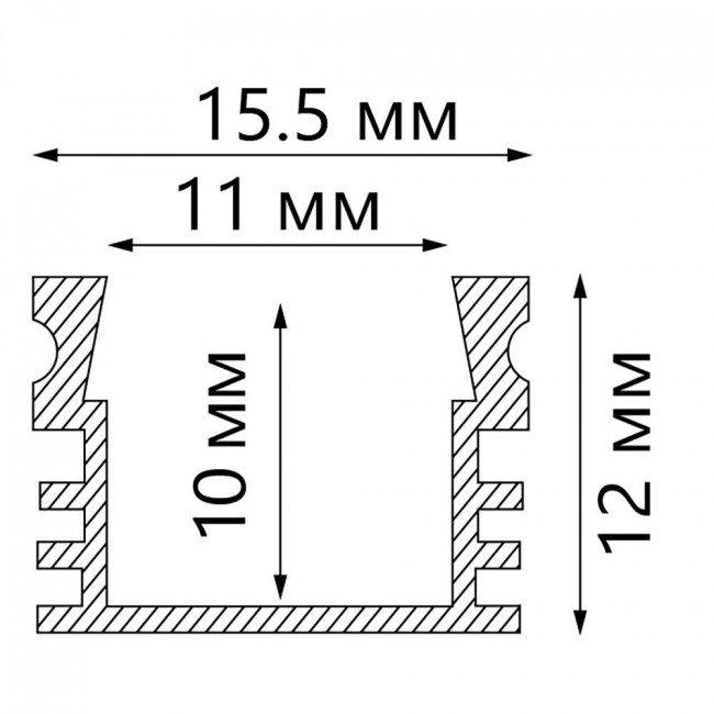 Профиль алюминиевый накладной, серебро, CAB261, артикул FERON 10266
