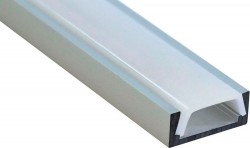 Алюминиевый профиль для светодиодной ленты "накладной"  , серебро, CAB262