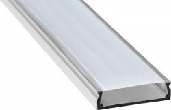 Алюминиевый профиль для светодиодной ленты "накладной" широкий  , серебро, CAB263