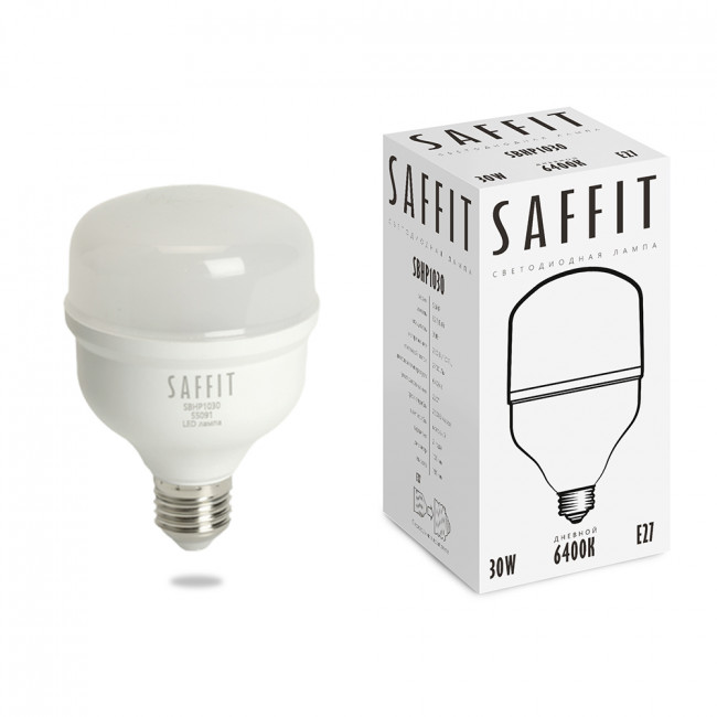 Лампа светодиодная SAFFIT SBHP1030 E27 30W 230V 6400K, артикул SAFFIT 55091 Лампа светодиодная SAFFIT SBHP1030 E27 30W 230V 6400K, артикул SAFFIT 55091