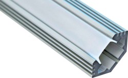 Алюминиевый профиль для светодиодной ленты "угловой с фаской"  , серебро, CAB272