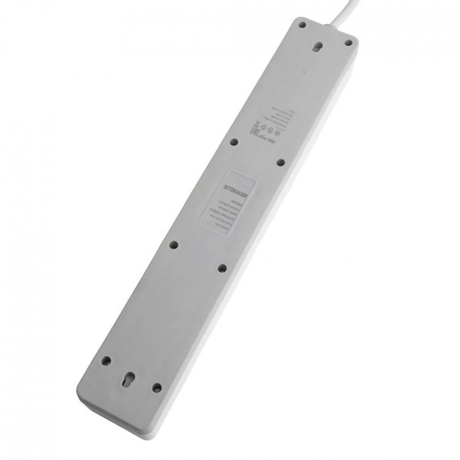 Сетевой фильтр 6-местный с/з STEKKER HM20-61-03 3x1мм2, 3 м, серия Optima, белый, артикул STEKKER 50096 Сетевой фильтр 6-местный с/з STEKKER HM20-61-03 3x1мм2, 3 м, серия Optima, белый, артикул STEKKER 50096