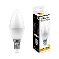 Лампа светодиодная Feron LB-97 Свеча E14 7W теплый свет (2700К)