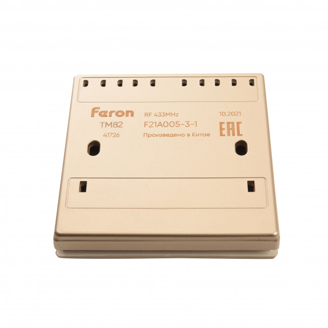 Выключатель беспроводной FERON, TM82, 7мВт, IP20, двухклавишный, золото, артикул FERON 41726