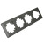 Рамка STEKKER, PFR00-7004-06 4-местная, пластик, серия Катрин, графит, артикул STEKKER 39810