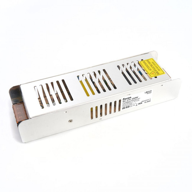 Трансформатор электронный для светодиодной ленты 250W 24V (драйвер), LB019, артикул FERON 41413 Трансформатор электронный для светодиодной ленты 250W 24V (драйвер), LB019, артикул FERON 41413