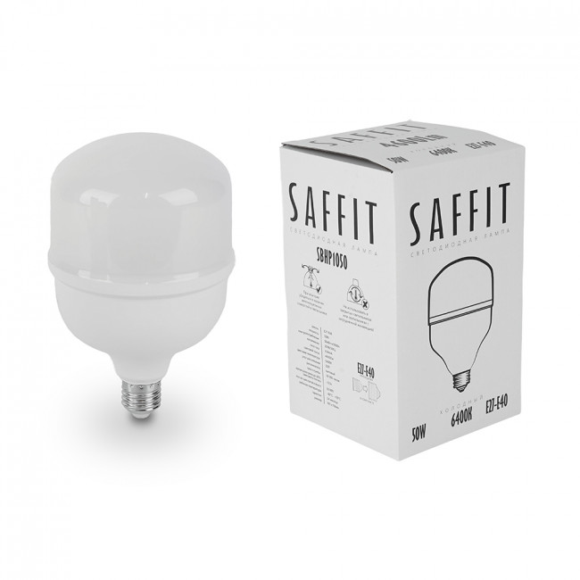 Лампа светодиодная SAFFIT SBHP1050 E27-E40 50W 230V 6400K, артикул SAFFIT 55095