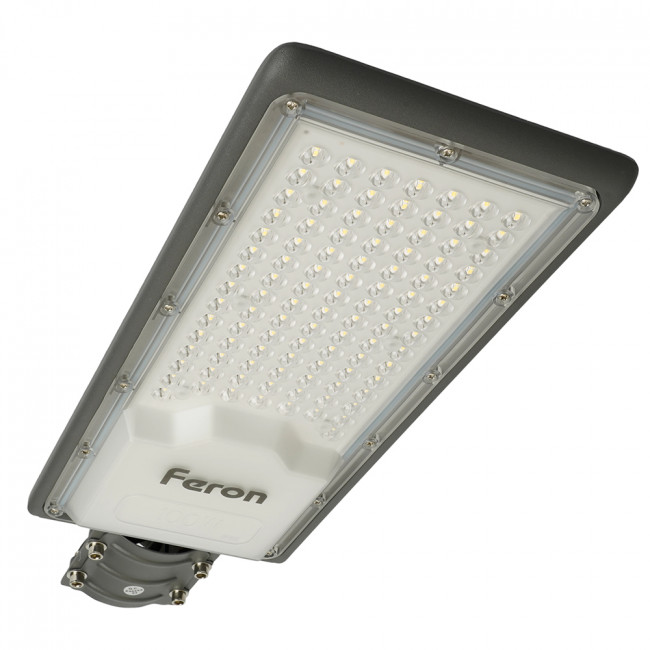 Светодиодный уличный консольный светильник Feron SP3033 100W 6400K 230V, серый, артикул FERON 32578 Светодиодный уличный консольный светильник Feron SP3033 100W 6400K 230V, серый, артикул FERON 32578