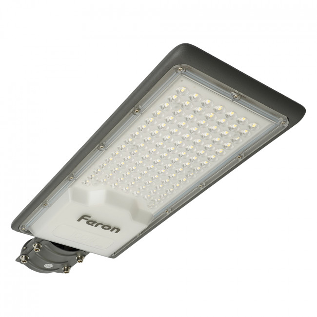 Светодиодный уличный консольный светильник Feron SP3033 100W 6400K 230V, серый, артикул FERON 32578 Светодиодный уличный консольный светильник Feron SP3033 100W 6400K 230V, серый, артикул FERON 32578