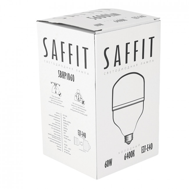 Лампа светодиодная SAFFIT SBHP1060 E27-E40 60W 230V 6400K, артикул SAFFIT 55097 Лампа светодиодная SAFFIT SBHP1060 E27-E40 60W 230V 6400K, артикул SAFFIT 55097
