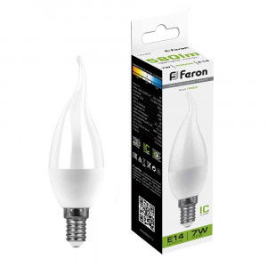 Лампа светодиодная Feron LB-97 Свеча на ветру E14 7W 175-265V 4000K