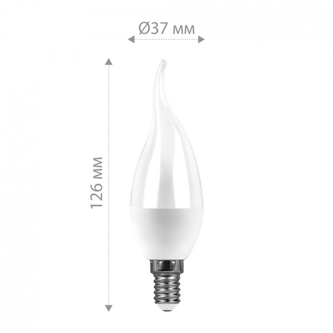 Лампа светодиодная Feron LB-97 Свеча на ветру E14 7W 175-265V 4000K, артикул FERON 25761