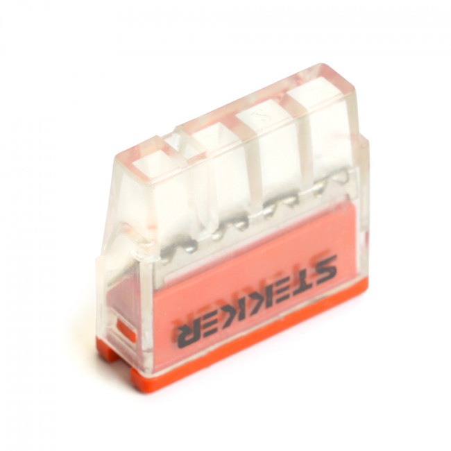 Клемма монтажная 4-проводная STEKKER  для 1-жильного проводника, LD2273-204, артикул STEKKER 32390