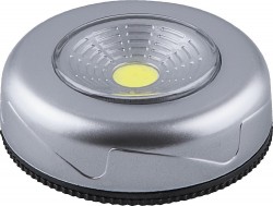 Светодиодный светильник-кнопка 1LED 2W (3*AAA в комплект не входят),  69*25мм, серебро, FN1205