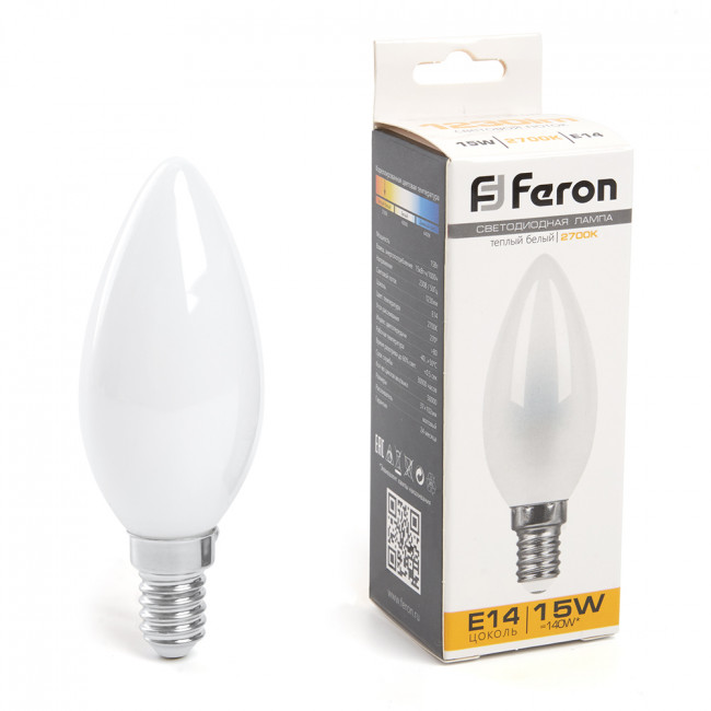 Лампа светодиодная Feron LB-717 Свеча E14 15W 230V 2700K, артикул FERON 38255