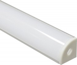 Алюминиевый профиль для светодиодной ленты "угловой круглый 16х16мм", серебро, CAB280
