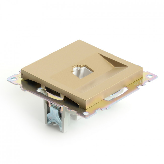 Розетка компьютерная 1-местная RJ-45 (механизм), STEKKER, GLS00-7107-08, серия Катрин, золото, артикул STEKKER 49227 Розетка компьютерная 1-местная RJ-45 (механизм), STEKKER, GLS00-7107-08, серия Катрин, золото, артикул STEKKER 49227
