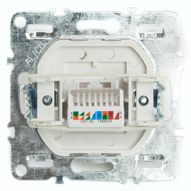 Розетка компьютерная 1-местная RJ-45 (механизм), STEKKER PST00-9107-03, серия Эрна, черный, артикул STEKKER 49151