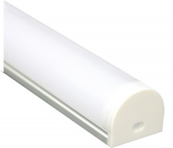 Алюминиевый профиль для светодиодной ленты "круглый широкий" , серебро, CAB283