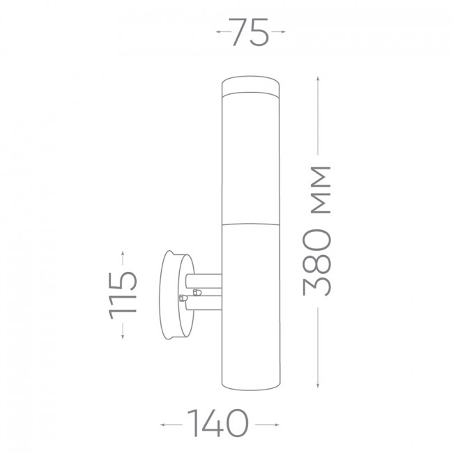 Светильник садово-парковый Feron DH021-B, Техно на стену вверх, 18W E27 230V, серебро, артикул FERON 11807