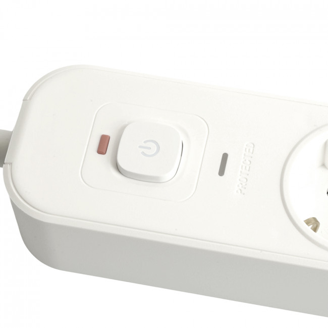 Сетевой фильтр 3-местный с/з STEKKER 3x1мм2, 1,8 м, 250В, 16А, 2 USB-A+2 Type-C, серия Nova, белый, артикул STEKKER 50099