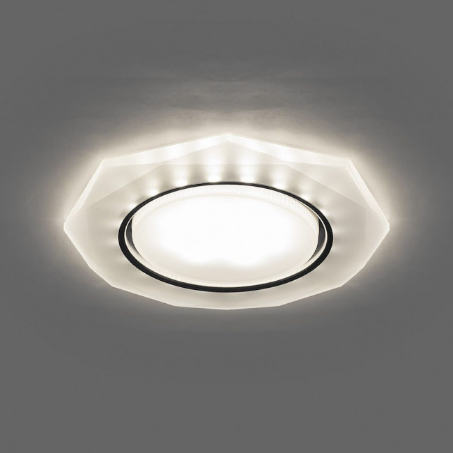 Светильник встраиваемый с белой LED подсветкой Feron CD5021 потолочный GX53 без лампы, белый матовый, артикул FERON 32660