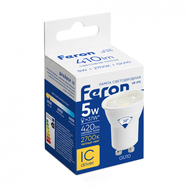 Лампа светодиодная Feron LB-272 MR11 GU10 5W 175-265V 2700K, артикул FERON 51218