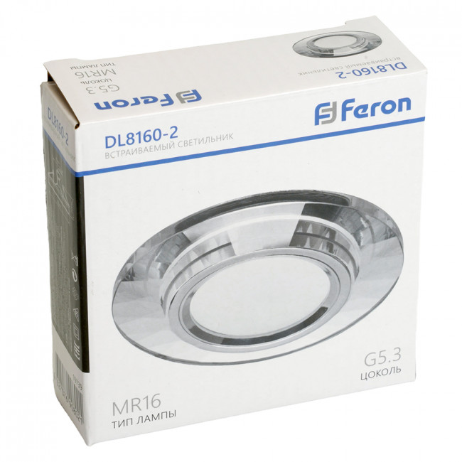 Светильник встраиваемый Feron DL8160-2 потолочный MR16 G5.3 серебристый, артикул FERON 19739 Светильник встраиваемый Feron DL8160-2 потолочный MR16 G5.3 серебристый, артикул FERON 19739