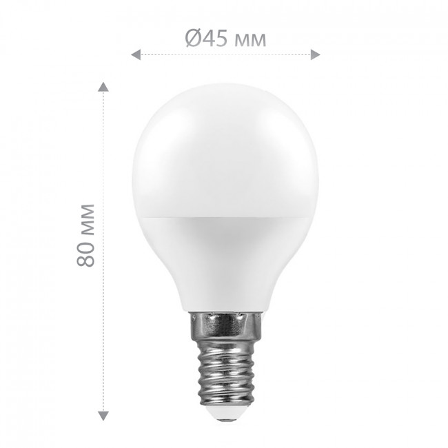 Лампа светодиодная Feron LB-95 Шарик E14 7W 175-265V 4000K, артикул FERON 25479