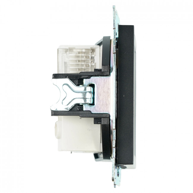 Розетка TV + компьютерная RJ-45 (механизм), STEKKER GLS00-7106-05, серия Катрин, черный, артикул STEKKER 49182