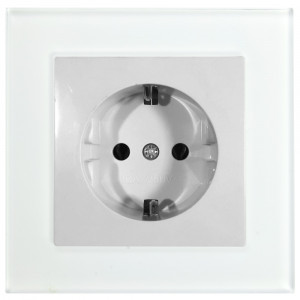Розетка 1-местная с/з STEKKER  GLS16-7010-01, 250В, 16А с защитной шторкой, серия Катрин, белый