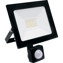 Светодиодный прожектор SAFFIT с датчиком SFL80-30 IP65 30W холодный свет (6400К) черный
