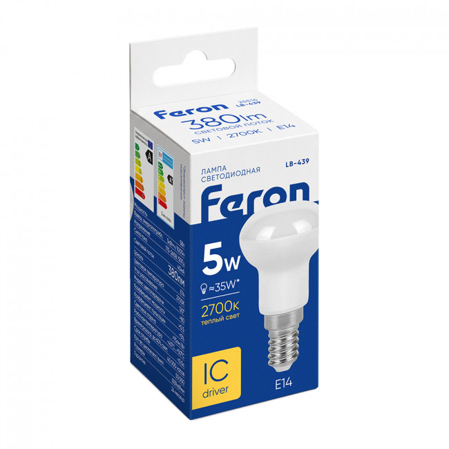 Лампа светодиодная Feron LB-439 E14 5W 175-265V 2700K, артикул FERON 25516