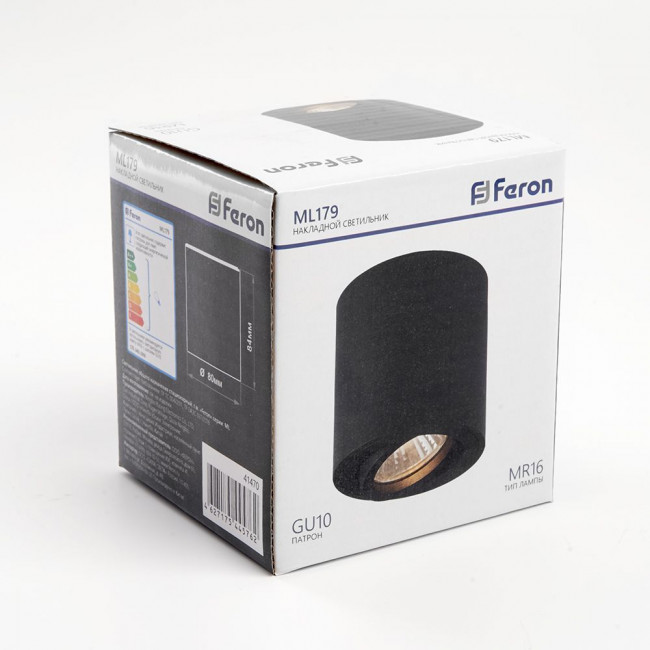 Светильник потолочный Feron ML179 MR16 GU10 35W 230V, черный, артикул FERON 41470 Светильник потолочный Feron ML179 MR16 GU10 35W 230V, черный, артикул FERON 41470