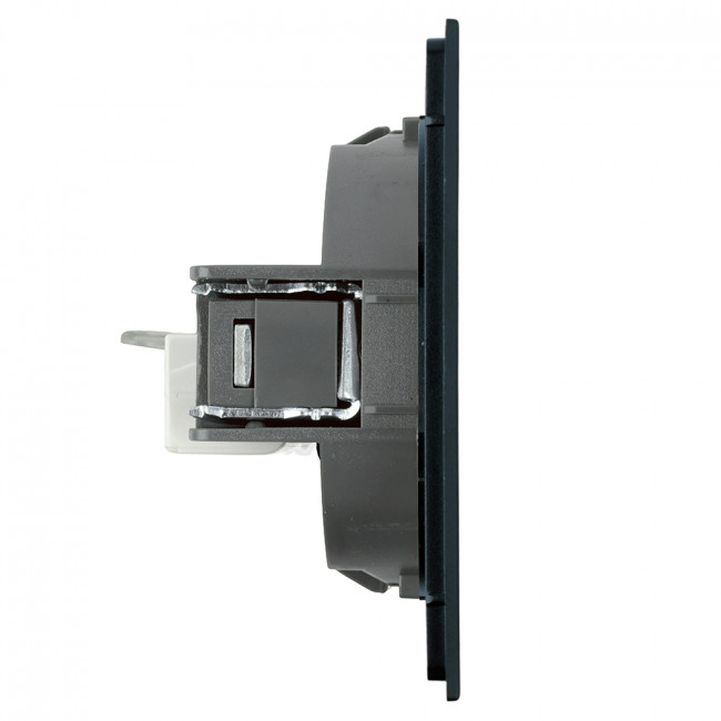 Розетка компьютерная 1-местная RJ-45 (механизм), STEKKER, серия Мия, RST00-3117-05, черный бархат, артикул STEKKER 50450