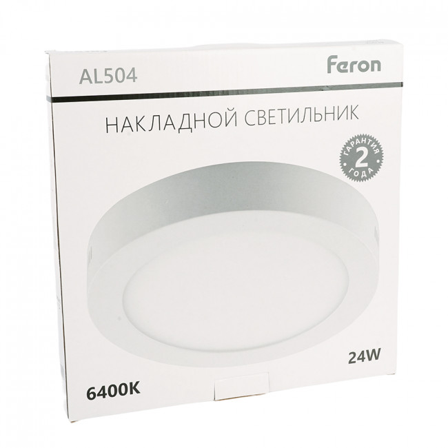 Светодиодный светильник Feron AL504 накладной 24W 6400K белый, артикул FERON 41575
