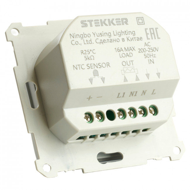 Терморегулятор механический для теплого пола (механизм), STEKKER GLS00-7117-03, 250В, 3500Вт, серия Катрин, серебро, артикул STEKKER 49742 Терморегулятор механический для теплого пола (механизм), STEKKER GLS00-7117-03, 250В, 3500Вт, серия Катрин, серебро, артикул STEKKER 49742
