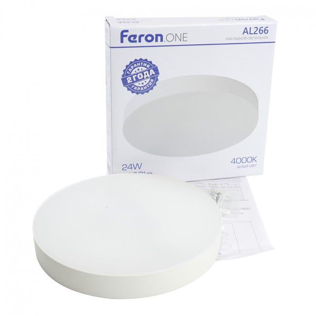 Светодиодный светильник Feron AL266 накладной 24W 4000K белый, артикул FERON 51292