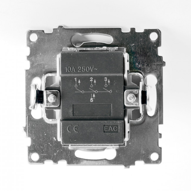 Выключатель 3-клавишный (механизм), STEKKER GLS10-7108-03, 250V, 10А, серия Катрин, серебро, артикул STEKKER 49173